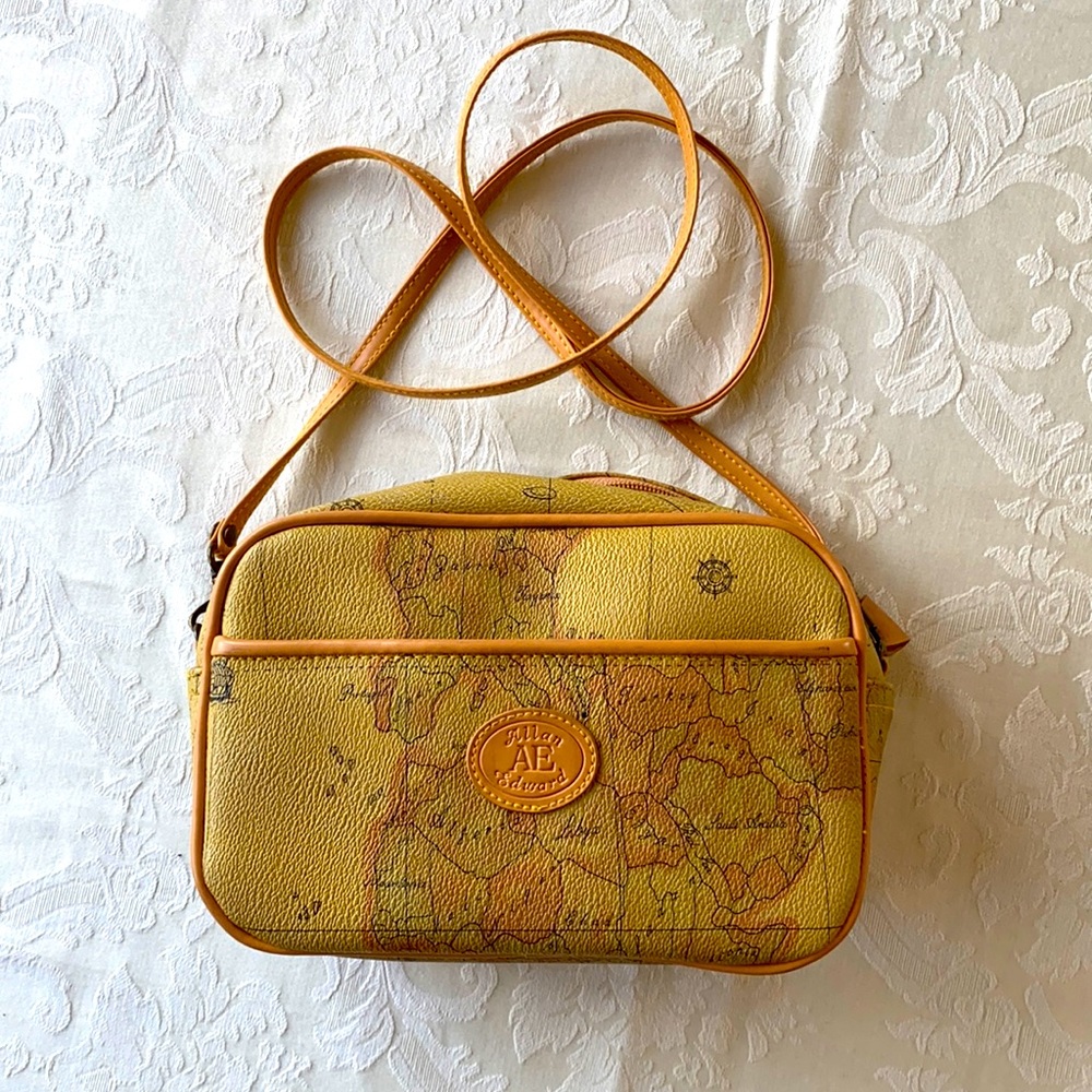 Allan Edward vintage purse world map